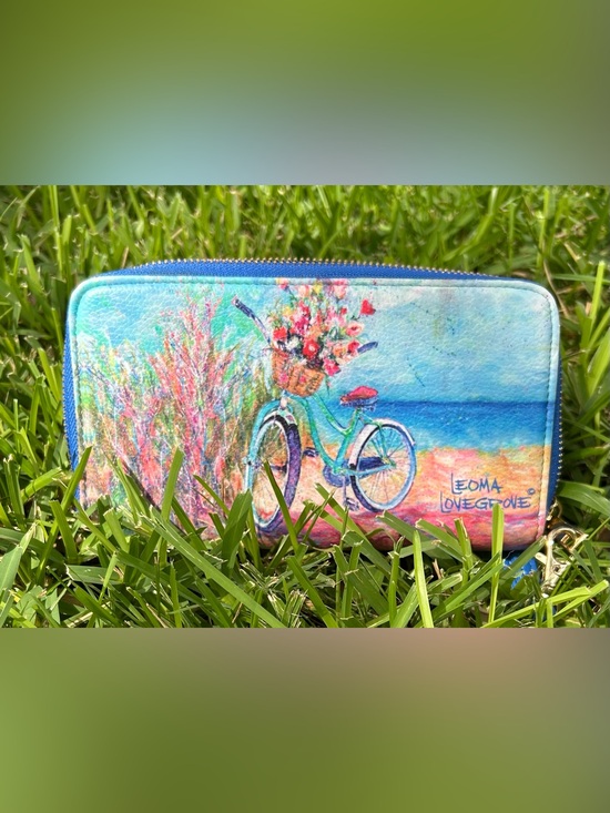 Leoma Lovegrove Handbags - Leoma Lovegrove "Beach'N Ride" Zipper Wallet